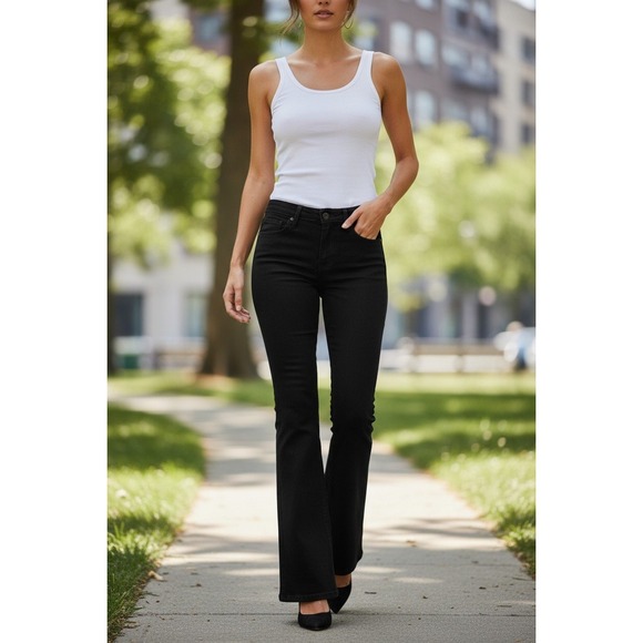 L'AGENCE Denim - L'AGENCE SERA NWOT High Rise Bootcut Jeans Saturated Black 30x30 Flare USA $298